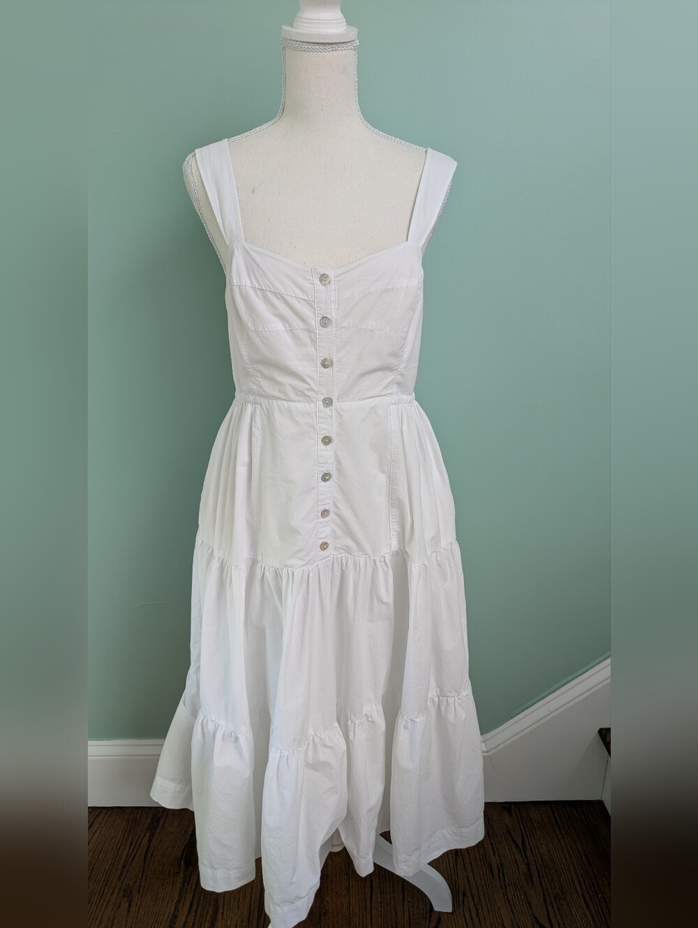 Madewell Suzette Sundress With Tiered Sweetheart Neck, Sleeveles, Women's Sz 4